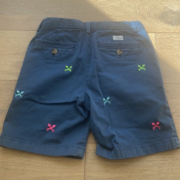 Vineyard Vines Boys' Bottoms Crossed Fish Bone Breaker Short Blue Size 7 - Picture 2 of 4